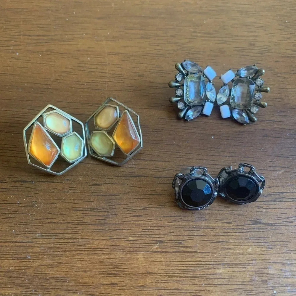 Bundle of 3 Pairs of Large‎ Stud Earrings